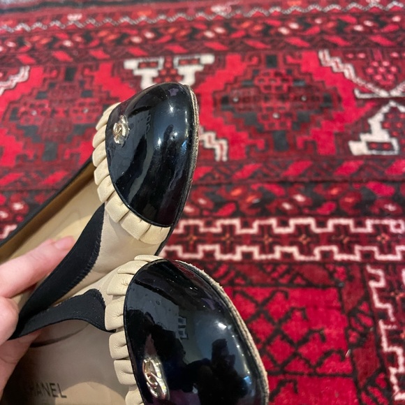 Authentic Chanel Nude Black Ballet Flats 40 - Picture 6 of 6